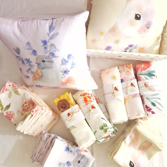 New tea towels and cushion covers have arrived!