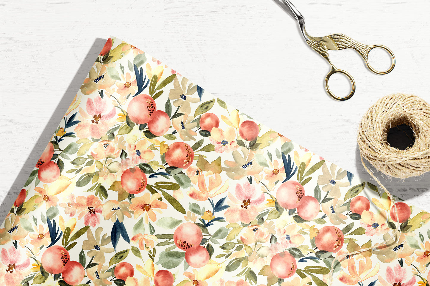 Orange Harvest Wrapping Paper Set of 3