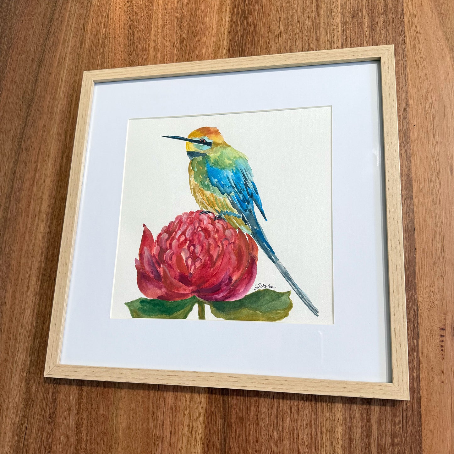 'Whispers on Waratah' Original Framed Painting