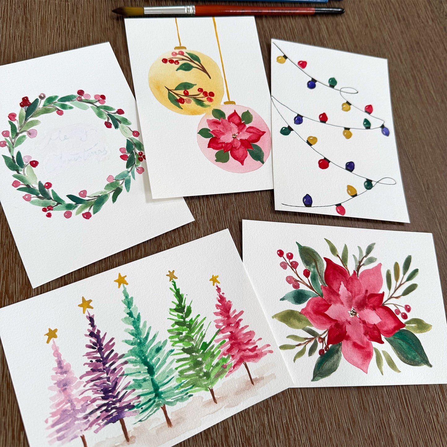 Paint Your Own Watercolour Christmas Cards