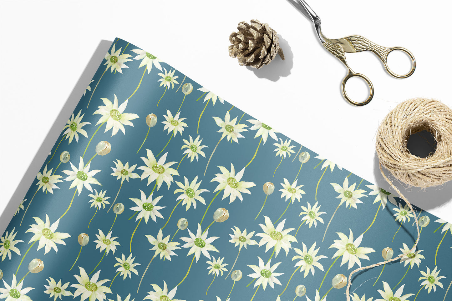 Flannel Flowers Wrapping Paper Set of 3