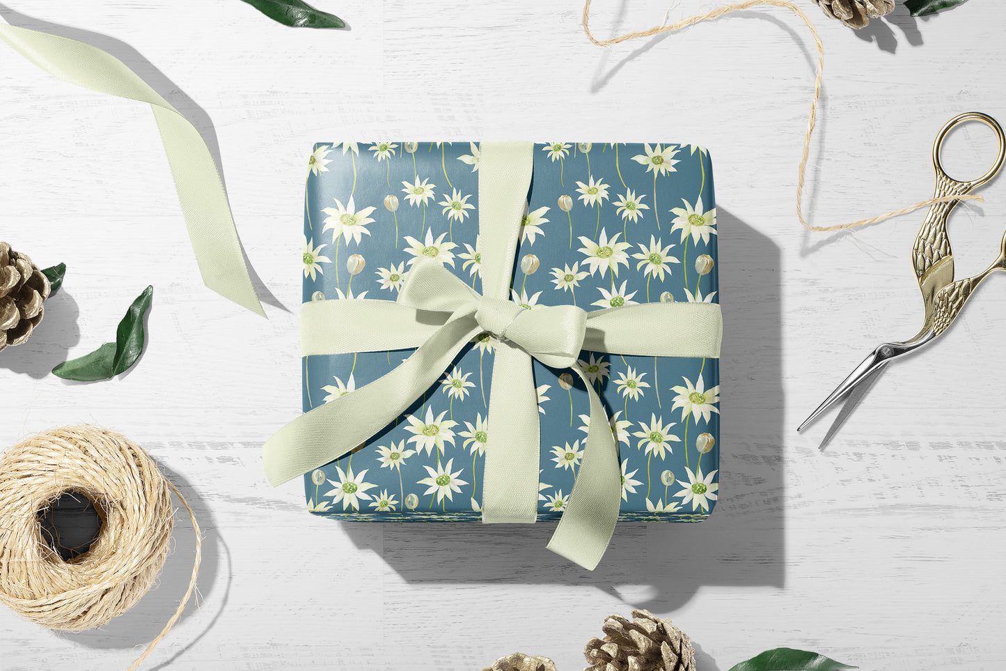 Flannel Flowers Wrapping Paper Set of 3