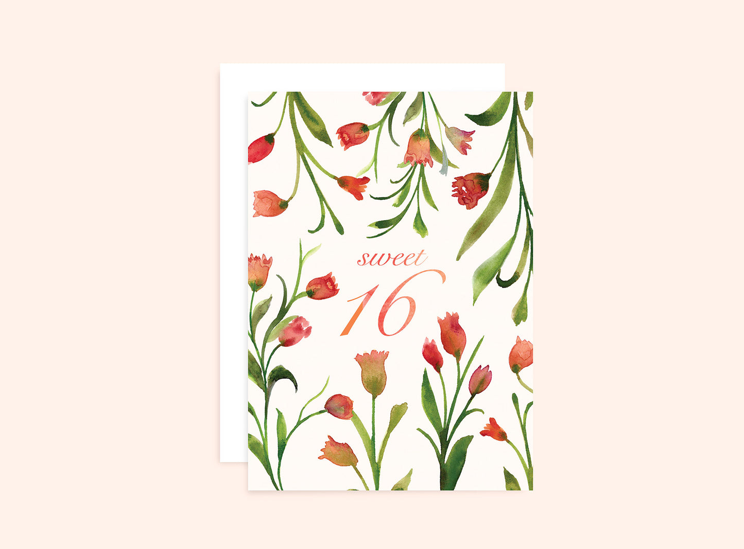 16th Birthday Card Florals