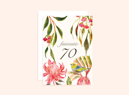 70th Birthday Card Aus Flora Wholesale