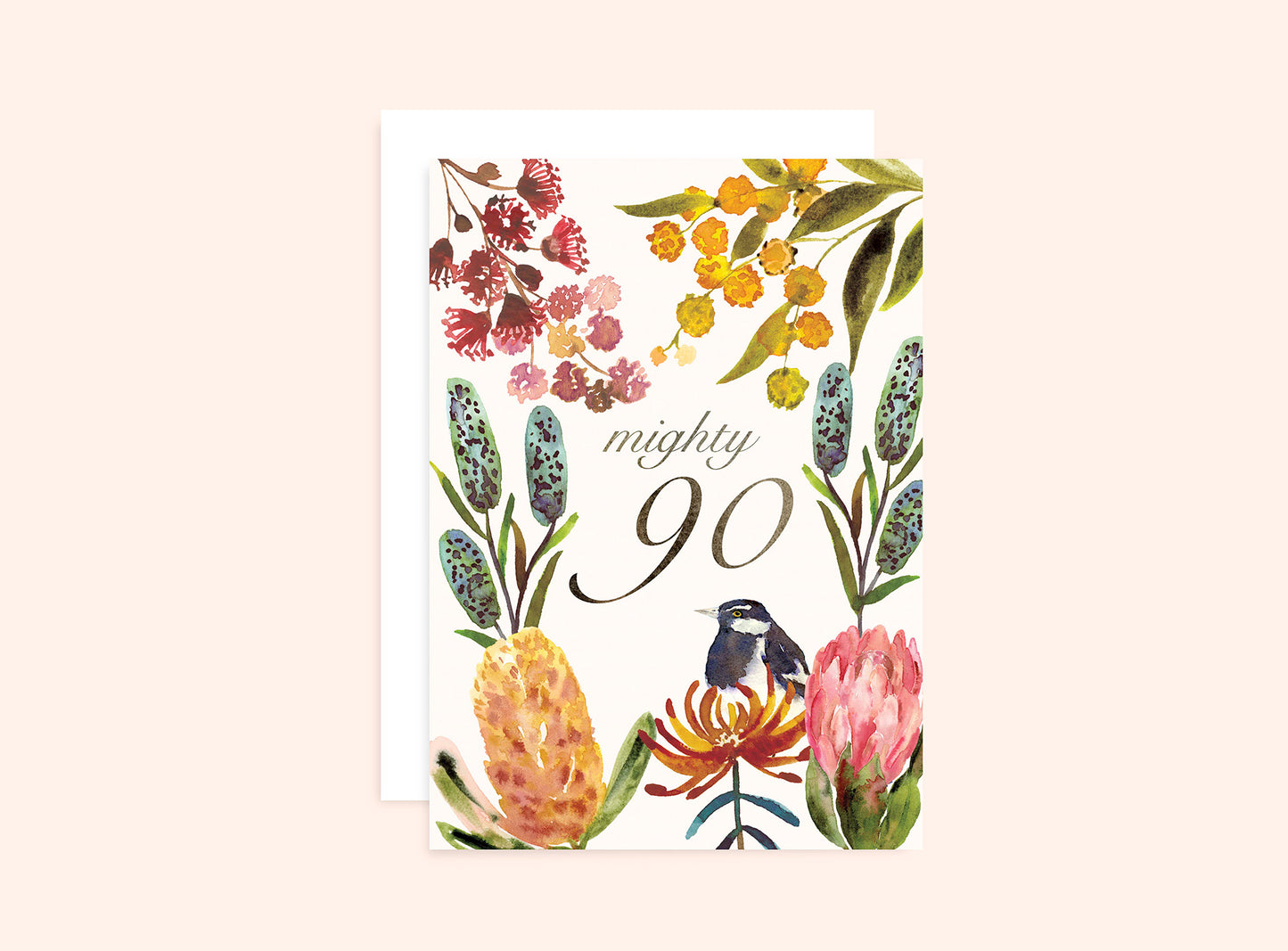 90th Birthday Card Aus Flora