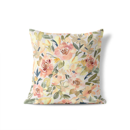 Autumn Bouquet 50cm Square Cushion - Cotton Drill Deluxe