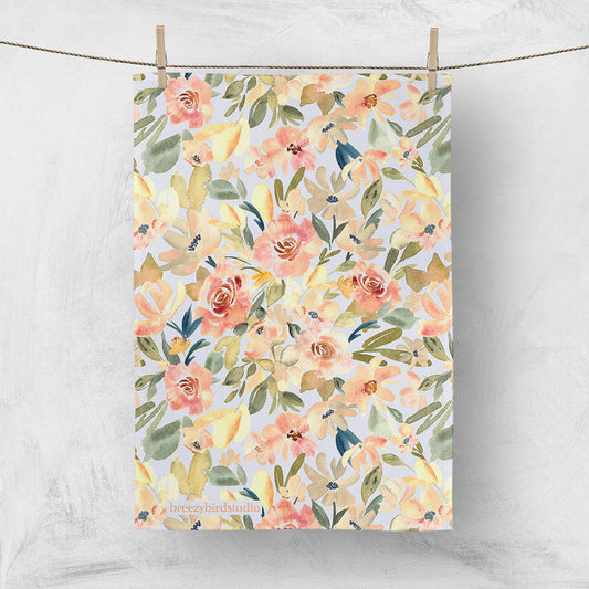Autumn Bouquet Tea Towel - Linen Cotton Blend