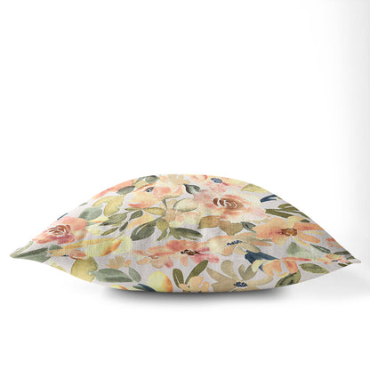 Autumn Bouquet 50cm Square Cushion - Cotton Drill Deluxe