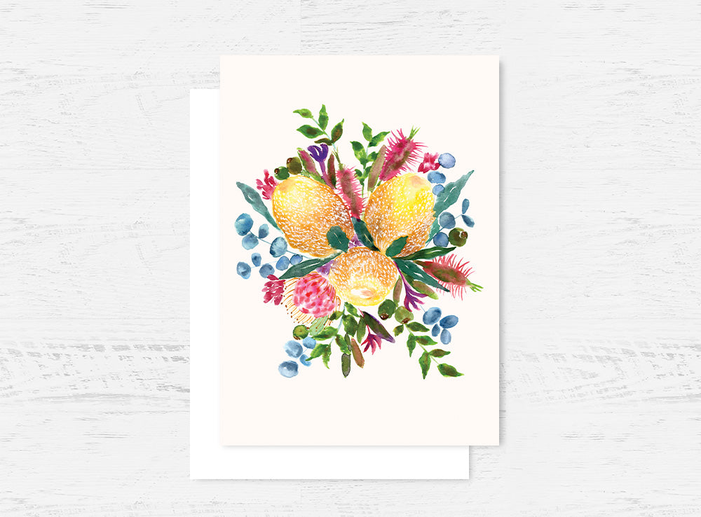 Banksia Bouquet Greeting Card Wholesale (GC-BB)