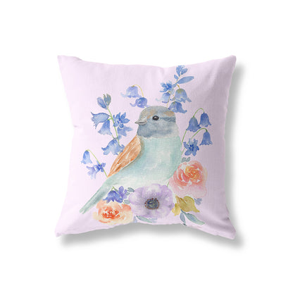 Blue Bird 40cm Square Cushion - Cotton Drill Deluxe