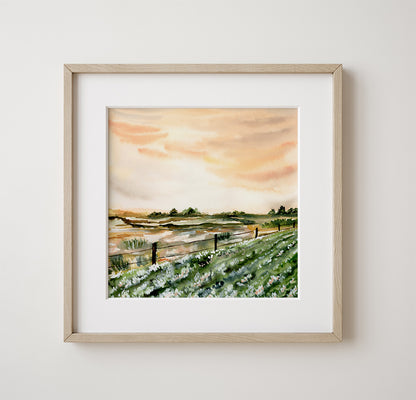 'Boundary at Dusk' Original Framed Painting