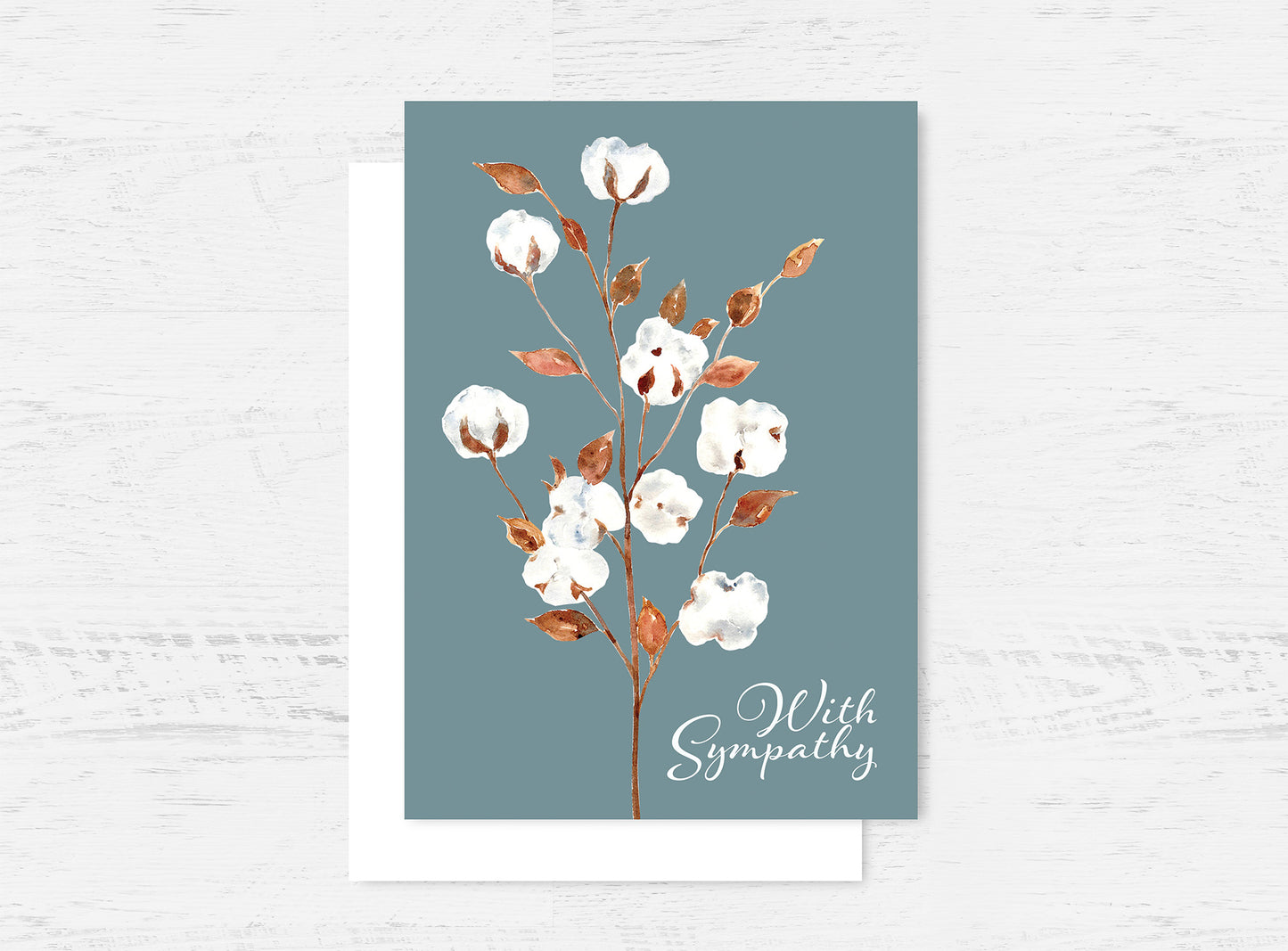 Cotton Flowers Sympathy Card