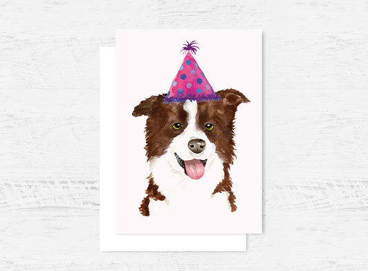 Border Collie Dog Birthday Card