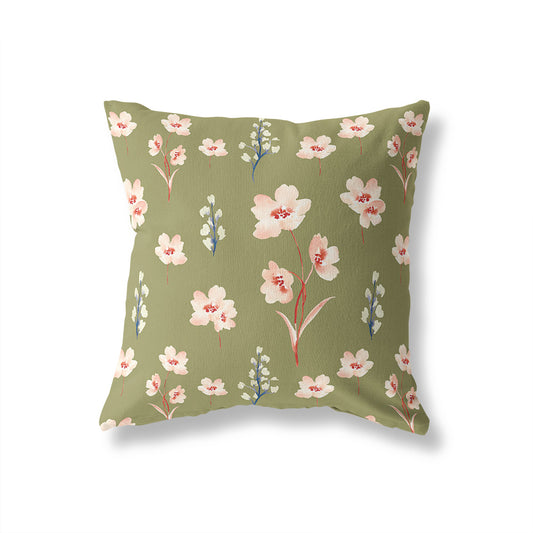 Field Flowers 45cm Square Cushion - Cotton Drill Deluxe