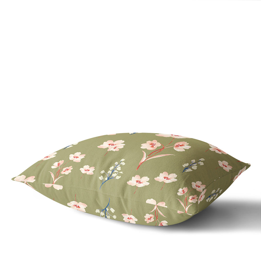Field Flowers 45cm Square Cushion - Cotton Drill Deluxe