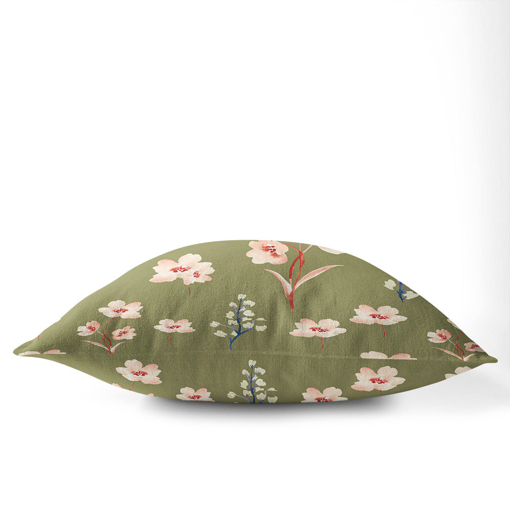 Field Flowers 45cm Square Cushion - Cotton Drill Deluxe