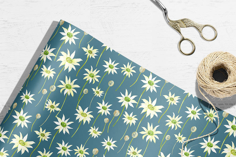 Flannel Flowers Wrapping Paper Set of 3