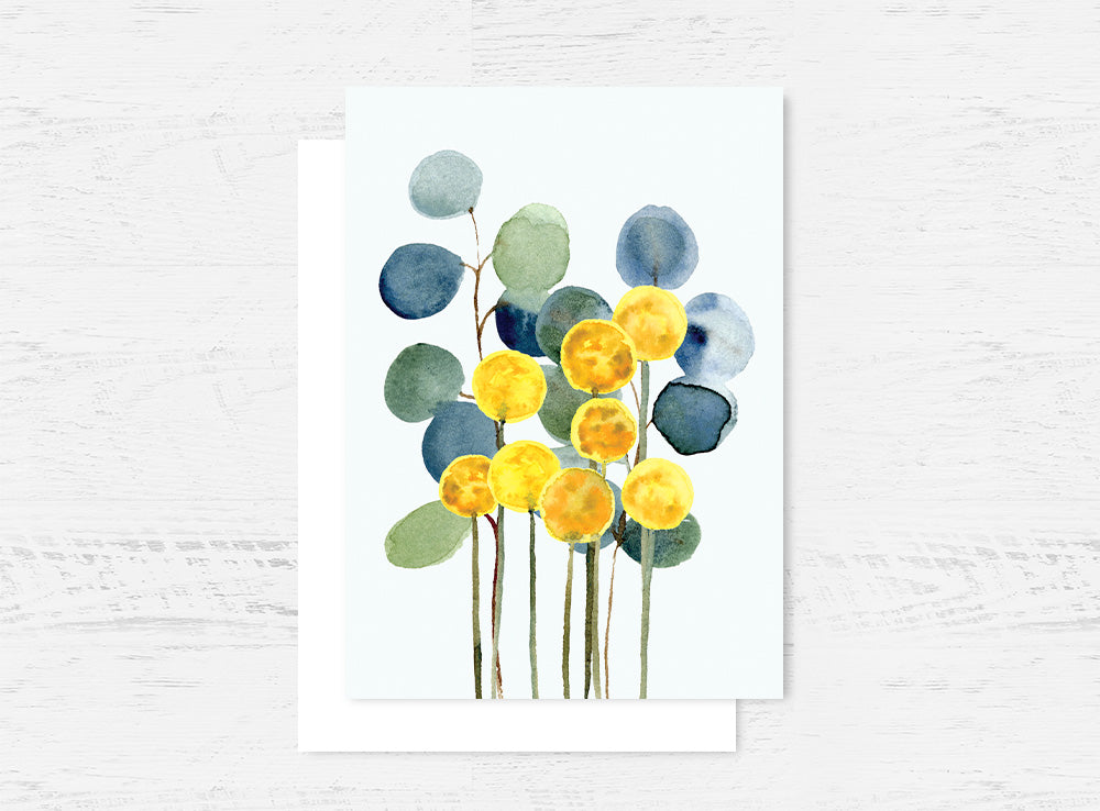 Billy Button & Eucalyptus Greeting Card