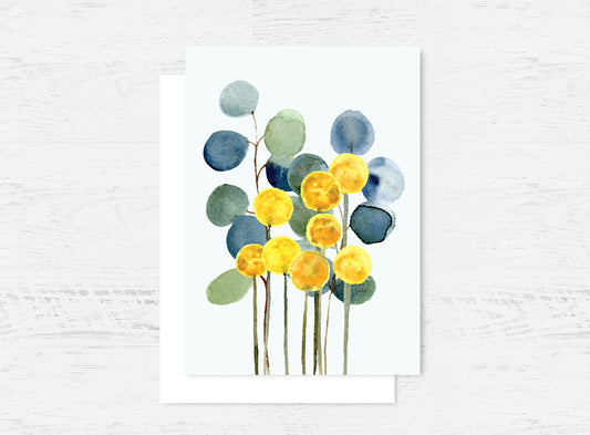 Billy Button & Eucalyptus Greeting Card