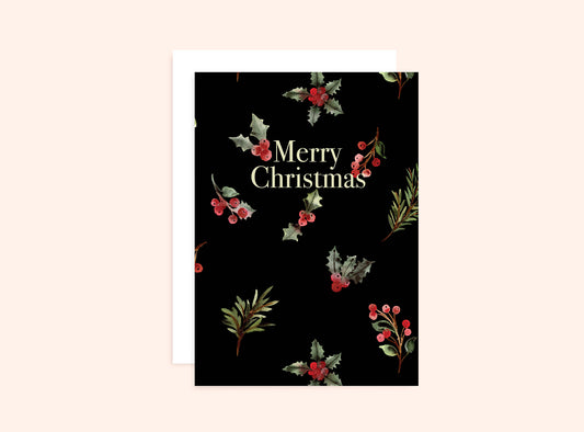 Holly Merry Christmas Card Wholesale