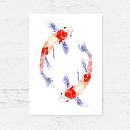 Circling Koi Fish Art Print