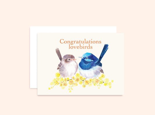 Lovebirds Congratulations Card