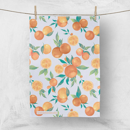 Orange Harvest Tea Towel - Linen Cotton Blend
