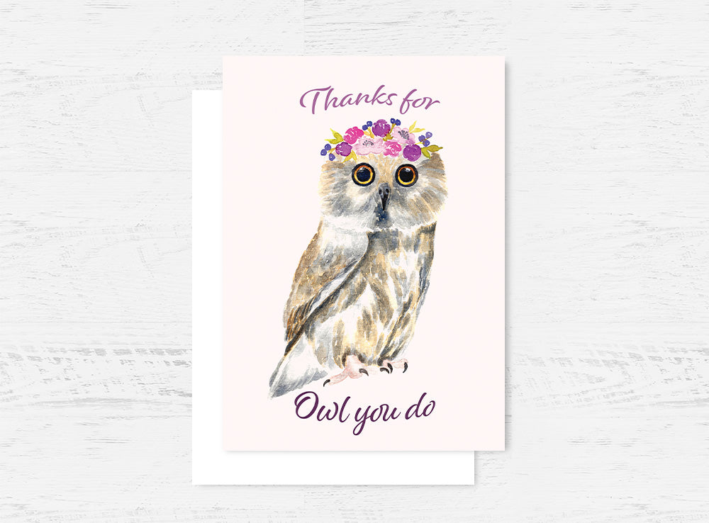 Owl Thank You Card Wholesale (GC-OTY)