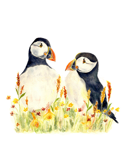 Puffin Pair Archival Print Wholesale (APOE-PP)