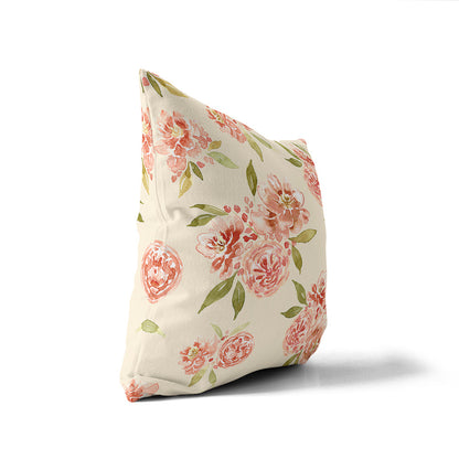 Romantic Roses 40cm Square Cushion - Cotton Drill Deluxe