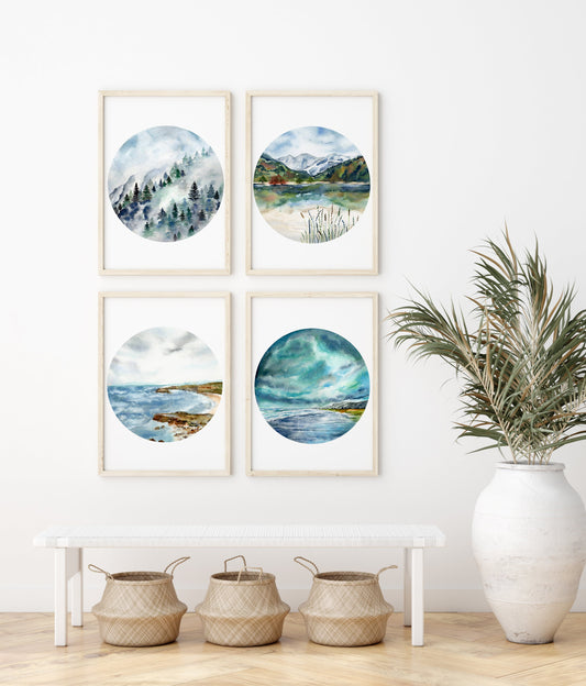 Mountain, Sea & Lake Collection Archival Print Wholesale (APOE-BFTR) (APOE-LSP) (APOE-EFTM) (APOE-SLBW)