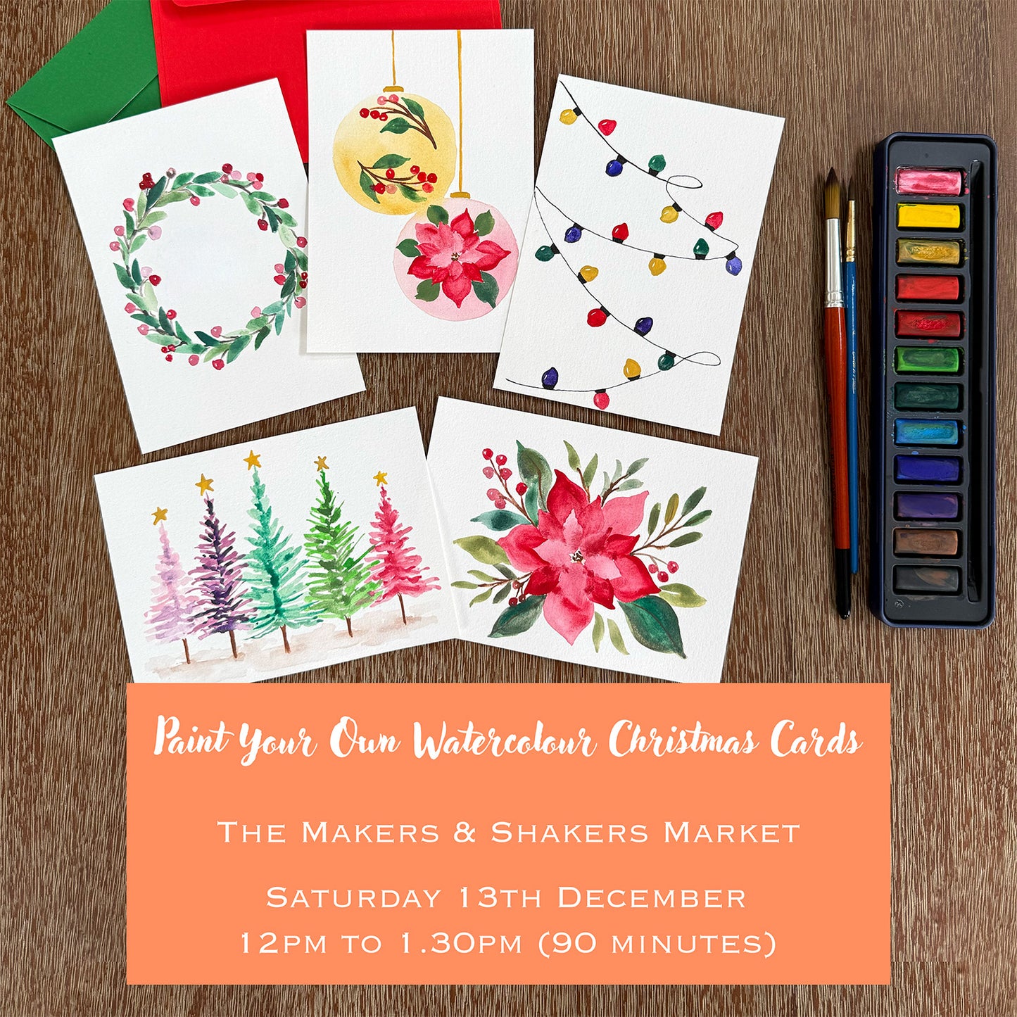 Paint Your Own Watercolour Christmas Cards