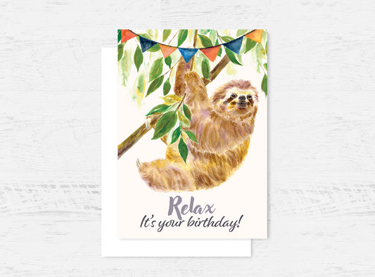 Sloth Birthday Card Wholesale (GC-SLTB)