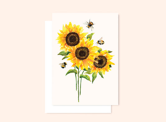 Sunflowers & Bees Greeting Card Wholesale
