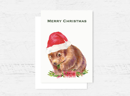 Christmas Wombat Card