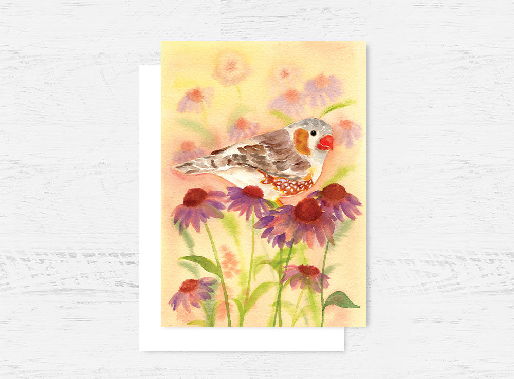 Zebra Finch Greeting Card Wholesale (GC-ZF)