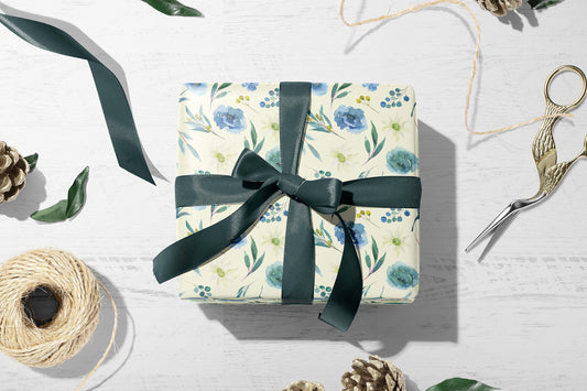 Shades of Blue Wrapping Paper Set of 3